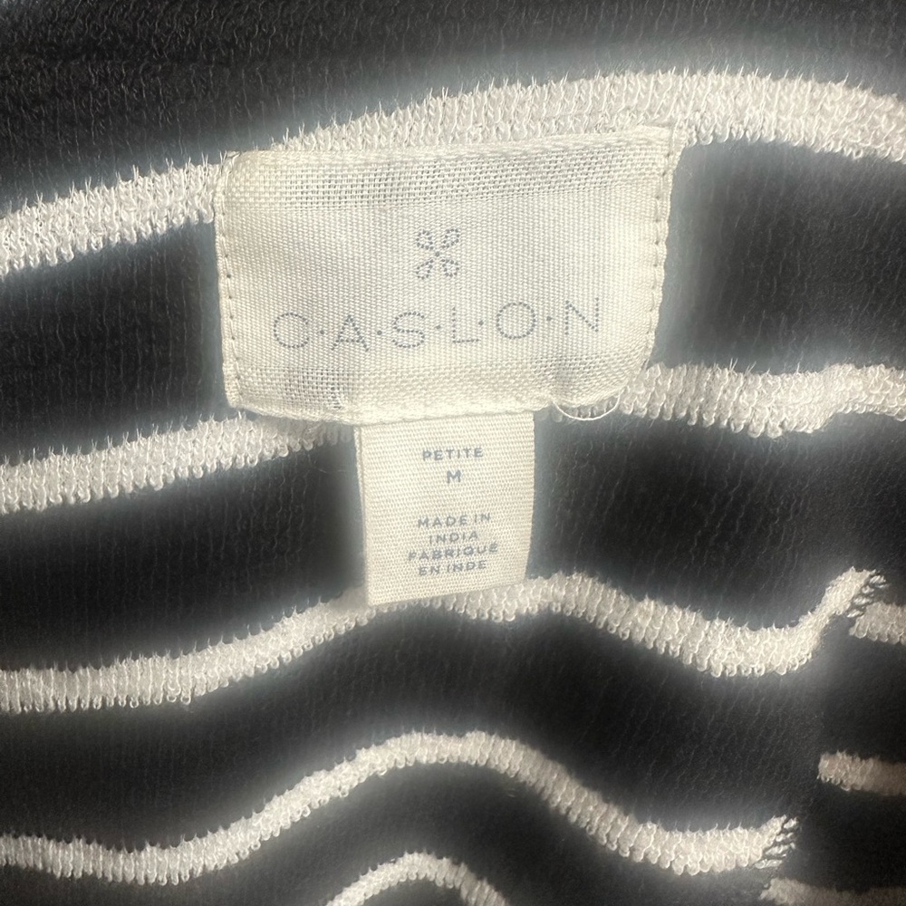 Caslon Black and White Striped Cardigan - Picture 3 of 4
